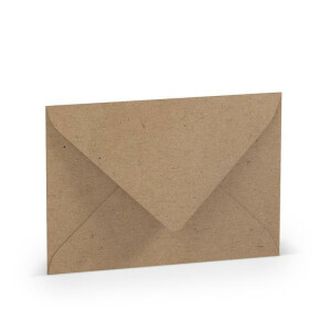 PAPERADO 150 Briefumschläge Kraftpapier - 100 g/m² Kuvert Ohne Fenster 11,4 x 16,2 cm - Umschläge mit Nassklebung spitze Klappe