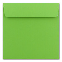25 Quadratische Brief-Umschläge Hell-Grün - 15,5 x 15,5 cm - 120 g/m² Haftklebung stabile Kuverts ohne Fenster  -  von Ihrem Glüxx-Agent