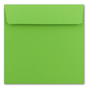 40 Quadratische Brief-Umschläge Hell-Grün - 15,5 x 15,5 cm - 120 g/m² Haftklebung stabile Kuverts ohne Fenster  -  von Ihrem Glüxx-Agent