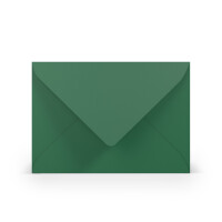 PAPERADO 25 Briefumschläge Tannengrün gerippt - 100 g/m² Kuvert Ohne Fenster 11,4 x 16,2 cm - Umschläge mit Nassklebung spitze Klappe