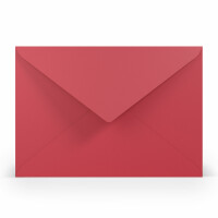 PAPERADO 25 Briefumschläge DIN C5 Rot gerippt - 100 g/m² Kuvert Ohne Fenster 15,7 x 22,5 cm - Umschläge mit Nassklebung spitzer Klappe