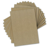 50 Kraftpapier-Karten DIN A5 Natur-Braun Umweltpapier 14,8 x 21,0 cm - 280 g/m² Recycling-Papier 100% ökologische Kraft-Papier-Bogen von Ihrem Glüxx-Agent