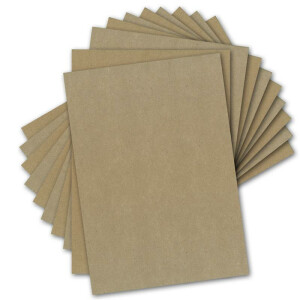 150 Kraftpapier-Karten DIN A5 Natur-Braun Umweltpapier 14,8 x 21,0 cm - 280 g/m² Recycling-Papier 100% ökologische Kraft-Papier-Bogen von Ihrem Glüxx-Agent