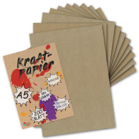 200 Kraftpapier-Karten DIN A5 Natur-Braun Umweltpapier 14,8 x 21,0 cm - 280 g/m² Recycling-Papier 100% ökologische Kraft-Papier-Bogen von Ihrem Glüxx-Agent