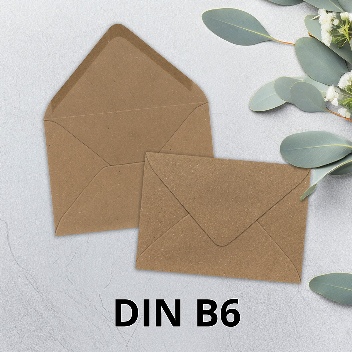 Kraftpapier-Briefumschläge - DIN B6 - 12,5 x 17,8 cm...