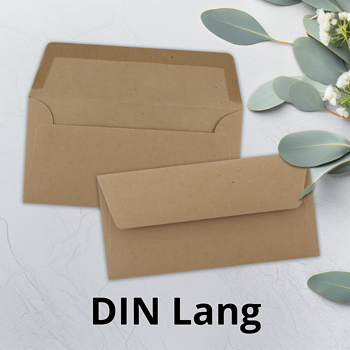 Kraftpapier-Briefumschläge - DIN Lang - 11 x 22 cm -...