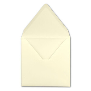 10 quadratische Hochzeit Briefumschläge 155x155 Zart-Creme Ringe Gold 120 g/qm 