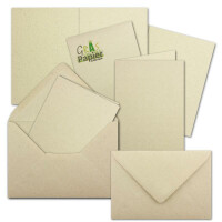 Sets aus Graspapier, DIN A4 Briefpapier und DIN A6...