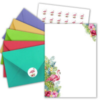 Motivpaket Flamingo Briefpapier DIN A4, Einzelkarte DIN...