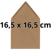Kraftpapier-Briefumschl&auml;ge - Quadratisch - 16,5 x...